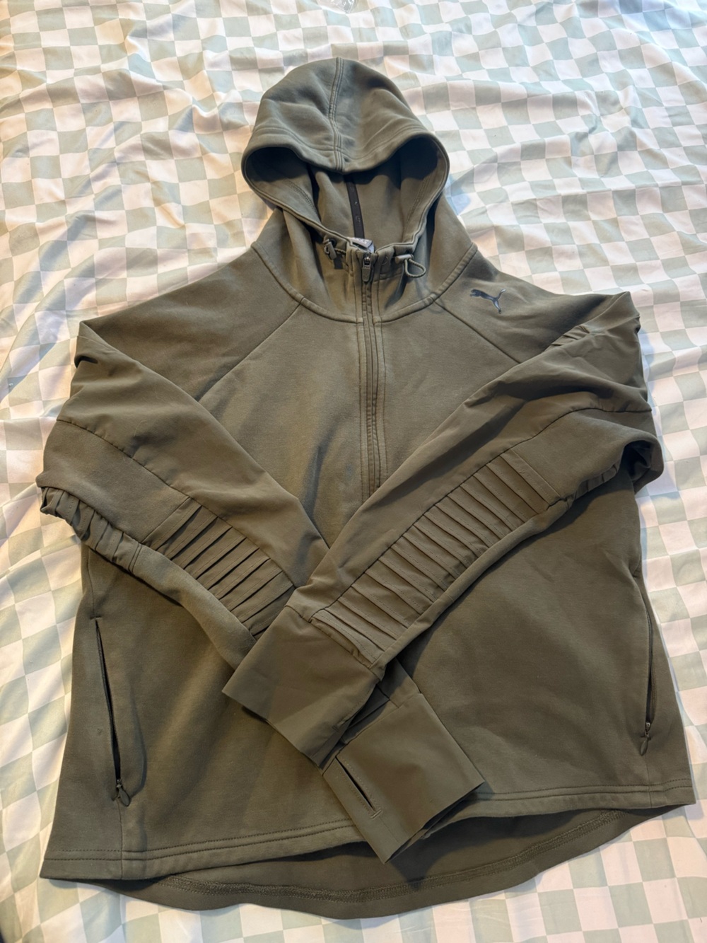 PUMA Olive Green Utility Zip Hoodie